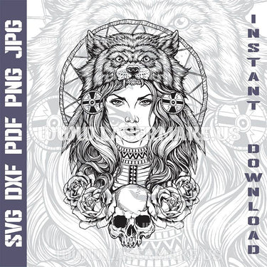 Wolf Girl SVG laser ready files - 3DWave.us